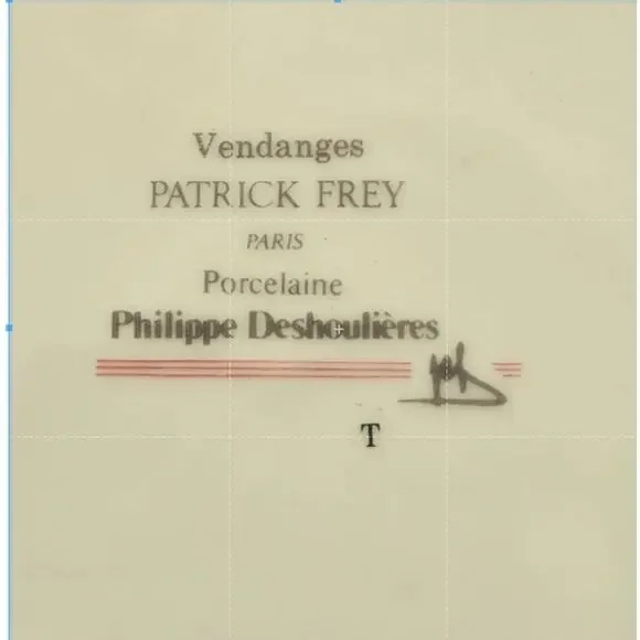 VTG Philippe Deshoulieres Grape Harvest Limoges Cocktail Canape Plates- Set of 6 - Picture 6 of 6